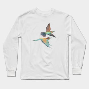 Bee-eater in Flight Illustration Long Sleeve T-Shirt